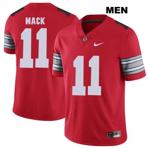Men's NCAA Ohio State Buckeyes Austin Mack #11 College Stitched 2018 Spring Game Authentic Nike Red Football Jersey WA20X85KP